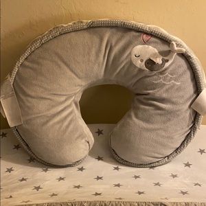 Boppy Pillow and premium grey whale cover
